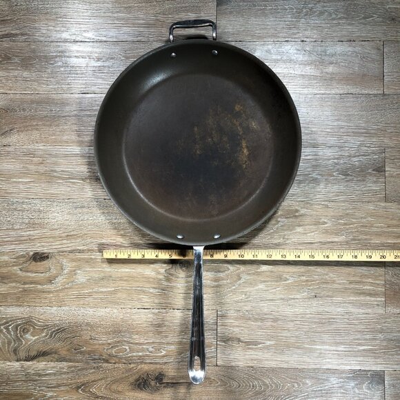 All Clad Metalcrafters Stainless Steel Non Stick 14" Frying Pan Skillet Large - Picture 3 of 10
